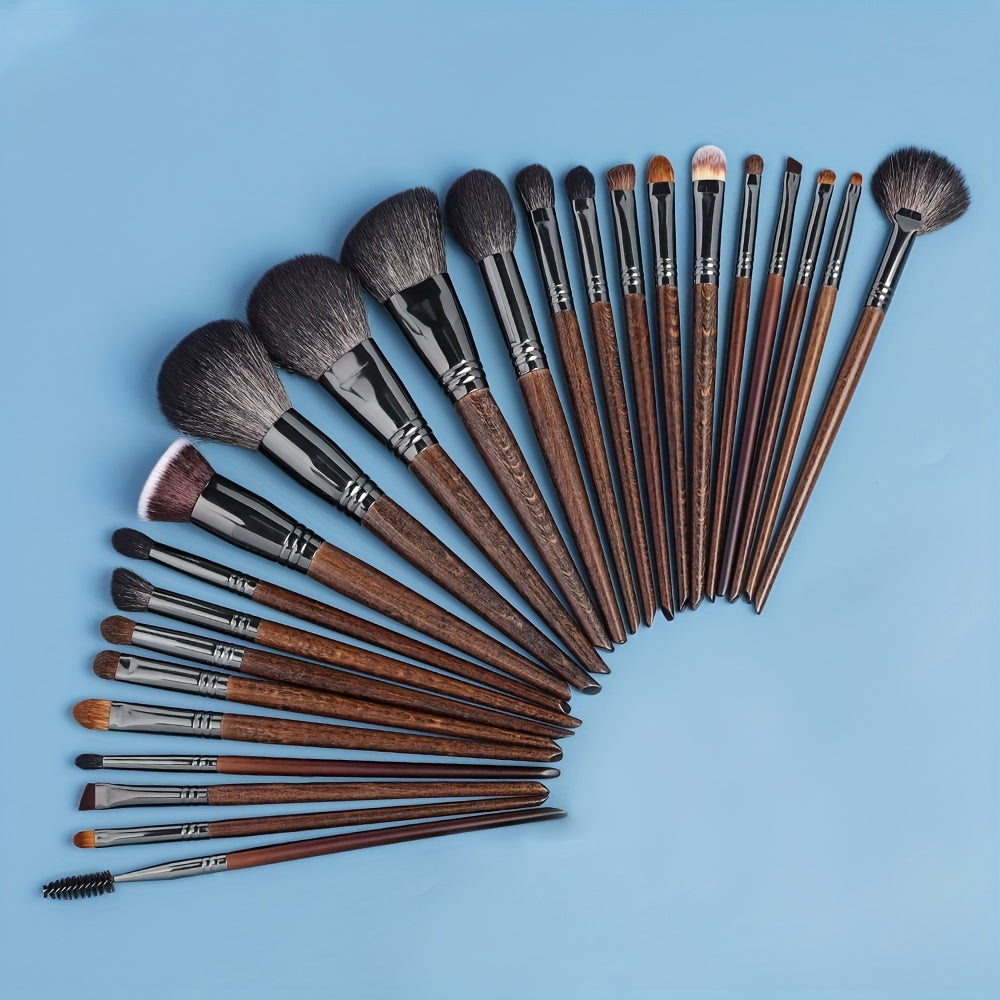 24pcs Makeup Brushes Set Natural Goat Hair Powder Foundation Contour Blending Eyeshadow Eyeliner Makeup Tools