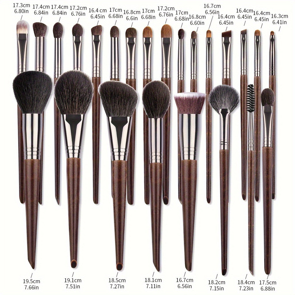 24pcs Makeup Brushes Set Natural Goat Hair Powder Foundation Contour Blending Eyeshadow Eyeliner Makeup Tools