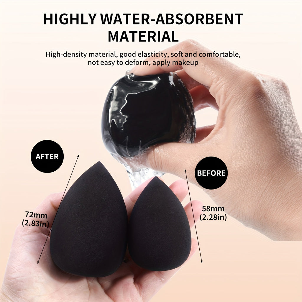 20-Piece Deluxe Makeup Brush Set + 9-Pc Makeup Sponge Set - Portable Travel Foundation Brush Kit with Powder Puff, Finger Puff, and Blusher Brush - Perfect Mother's Day Gift for Beauty Enthusiasts