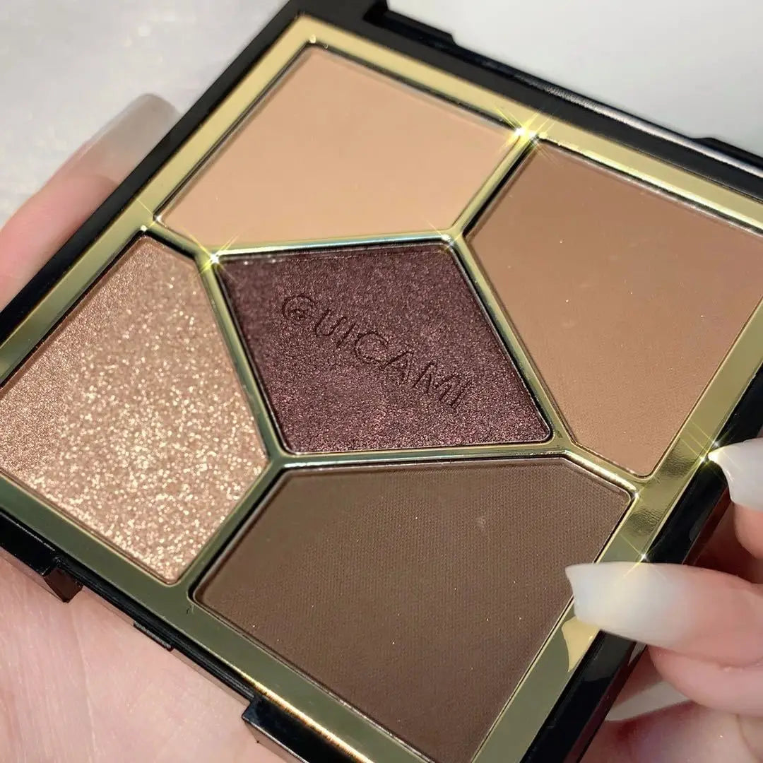 Five-color Pearlescent Eyeshadow Palette Five-color Eyeshadow Eye Makeup Palette Cosmetics Earth Color INS Popular Eyeshadow