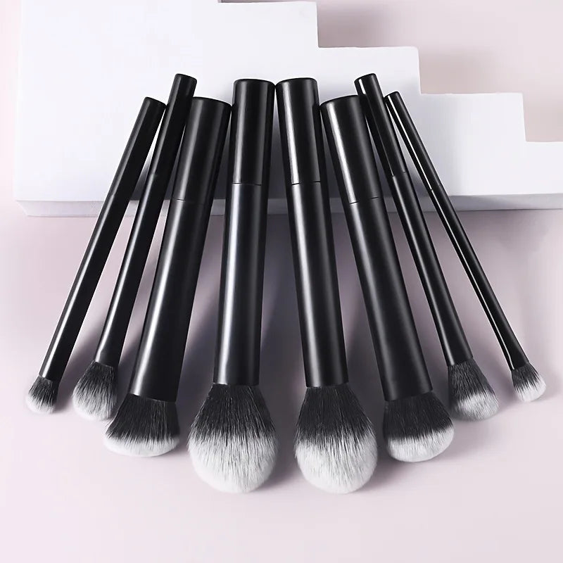 8pcs Makeup Brush Set - Silky-Soft Synthetic Bristles for Foundation Blush Eyeshadow, Easy Clean Cosmetic Kits
