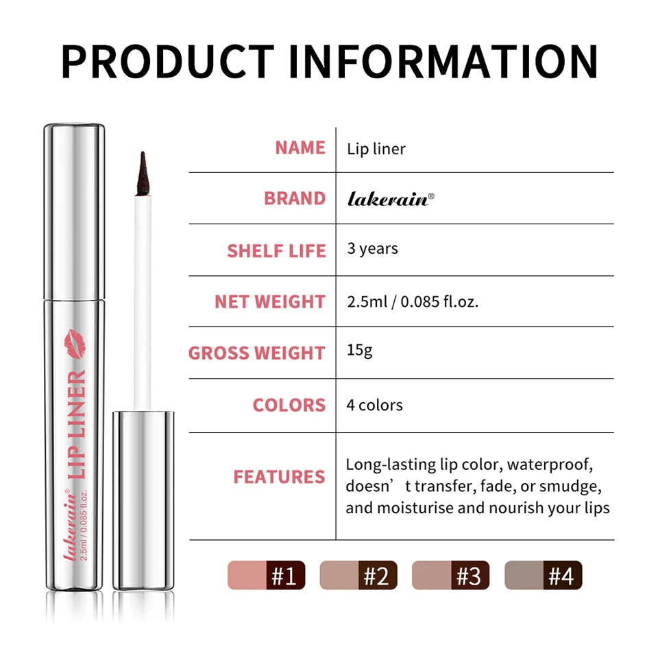 Lip Liner Pencil Peel Off Lip Stain Tattoo Long Wearing Matte Waterproof Smudge Proof Transfer Proof Lip Cosmetic For All Day