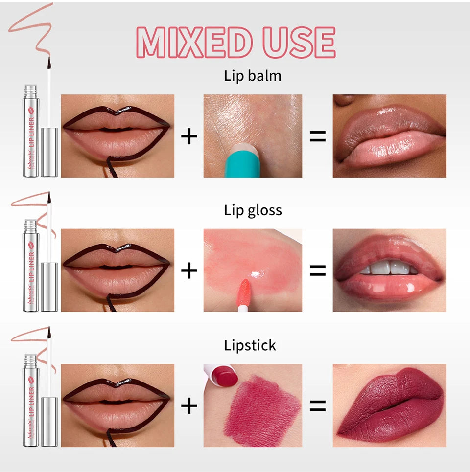 Lip Liner Pencil Peel Off Lip Stain Tattoo Long Wearing Matte Waterproof Smudge Proof Transfer Proof Lip Cosmetic For All Day