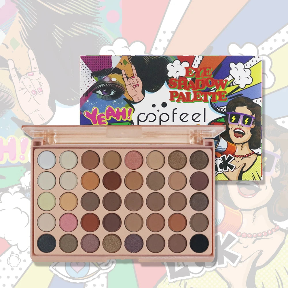 POPFEEL 40 Color Earth Tones &Rainbow Shades Eyeshadow Palette -Long-Lasting, Highly Pigmented, Smooth Matte and Shimmer Finish