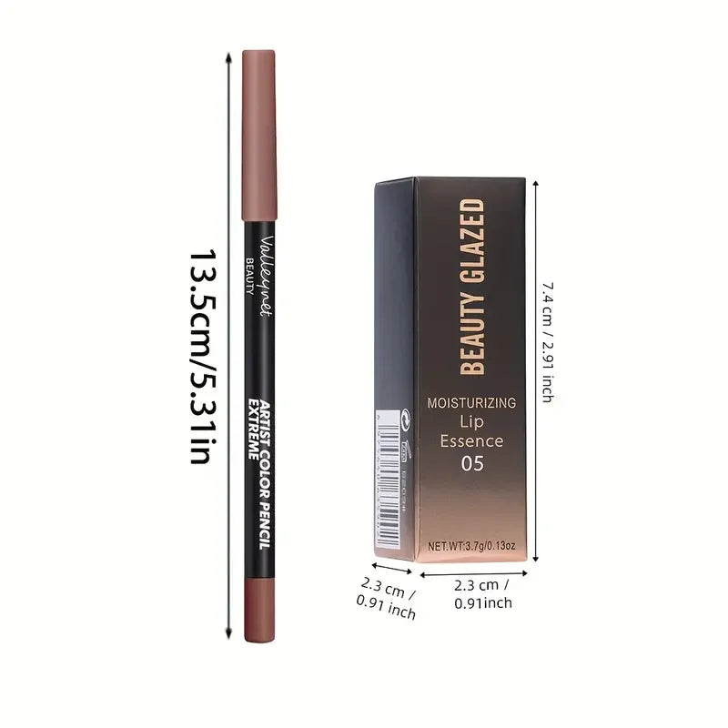 2pcs/Set Velvet Texture Lip Makeup,Matte Effect, Red, Brown Colors, Create a Moisturizing and Natural Lip Makeup