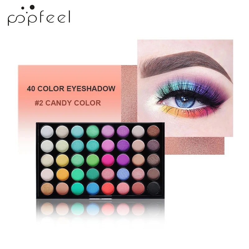 POPFEEL 40 Color Earth Tones &Rainbow Shades Eyeshadow Palette -Long-Lasting, Highly Pigmented, Smooth Matte and Shimmer Finish