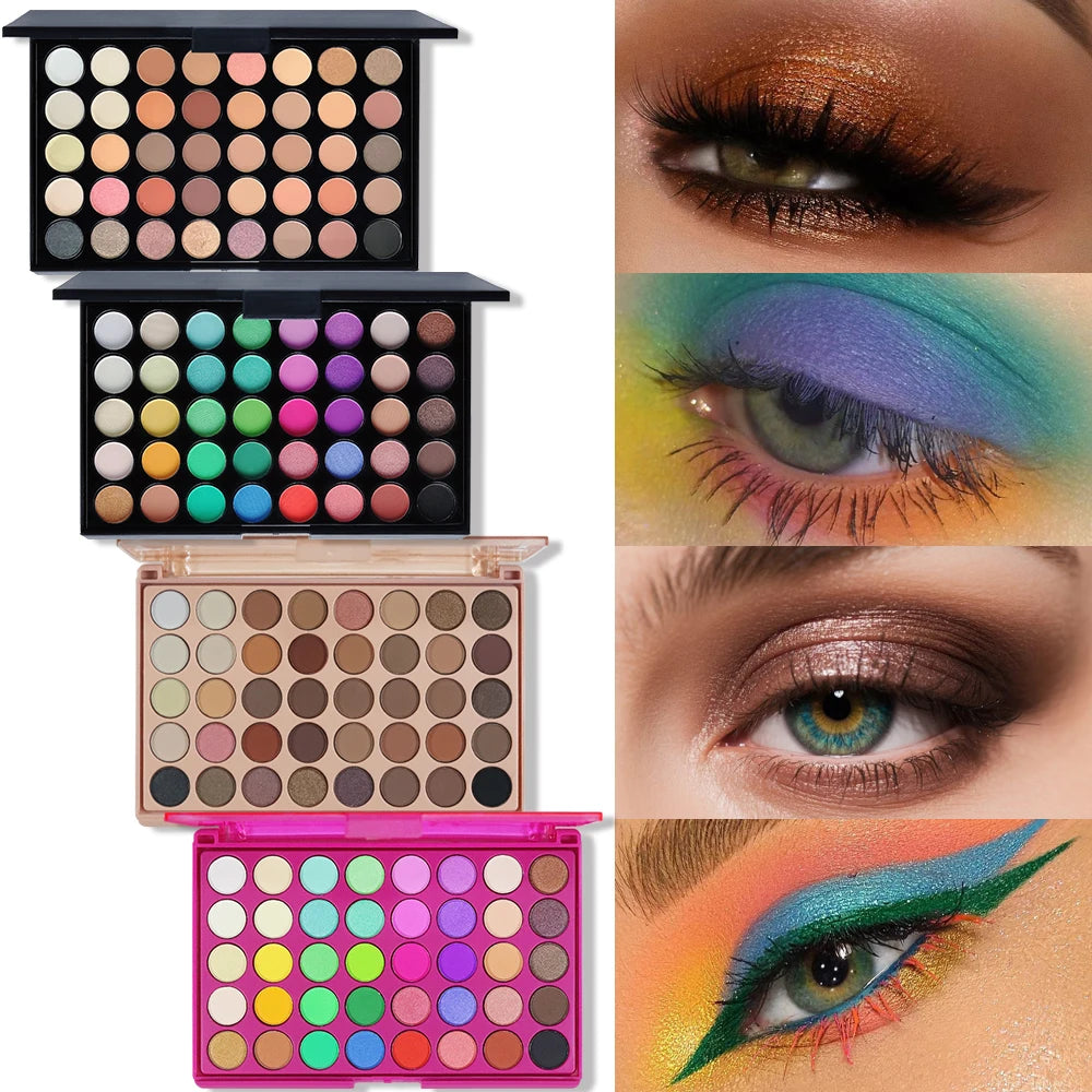 POPFEEL 40 Color Earth Tones &Rainbow Shades Eyeshadow Palette -Long-Lasting, Highly Pigmented, Smooth Matte and Shimmer Finish