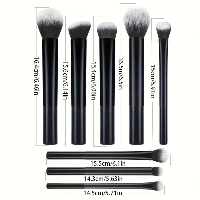 8pcs Makeup Brush Set - Silky-Soft Synthetic Bristles for Foundation Blush Eyeshadow, Easy Clean Cosmetic Kits