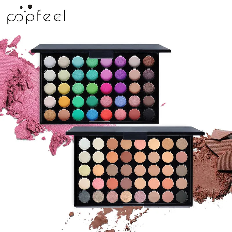 POPFEEL 40 Color Earth Tones &Rainbow Shades Eyeshadow Palette -Long-Lasting, Highly Pigmented, Smooth Matte and Shimmer Finish
