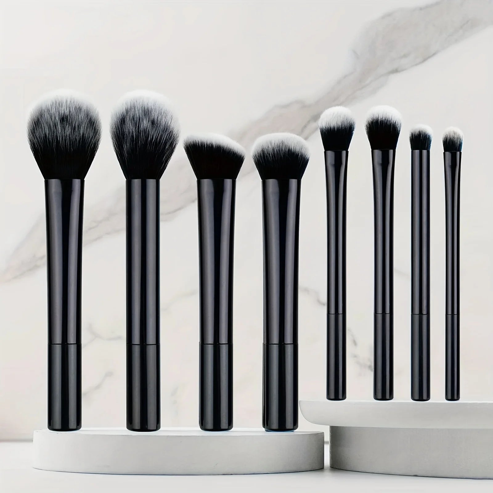 8pcs Makeup Brush Set - Silky-Soft Synthetic Bristles for Foundation Blush Eyeshadow, Easy Clean Cosmetic Kits