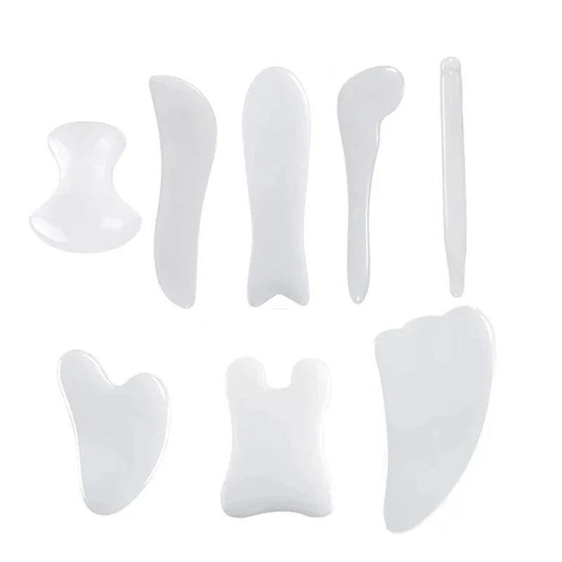 Natural White Jade Gua Sha Board Jade Stone Scraping Massager Gouache Scraper Facial Lift SPA Acupuncture Skin Care Tools