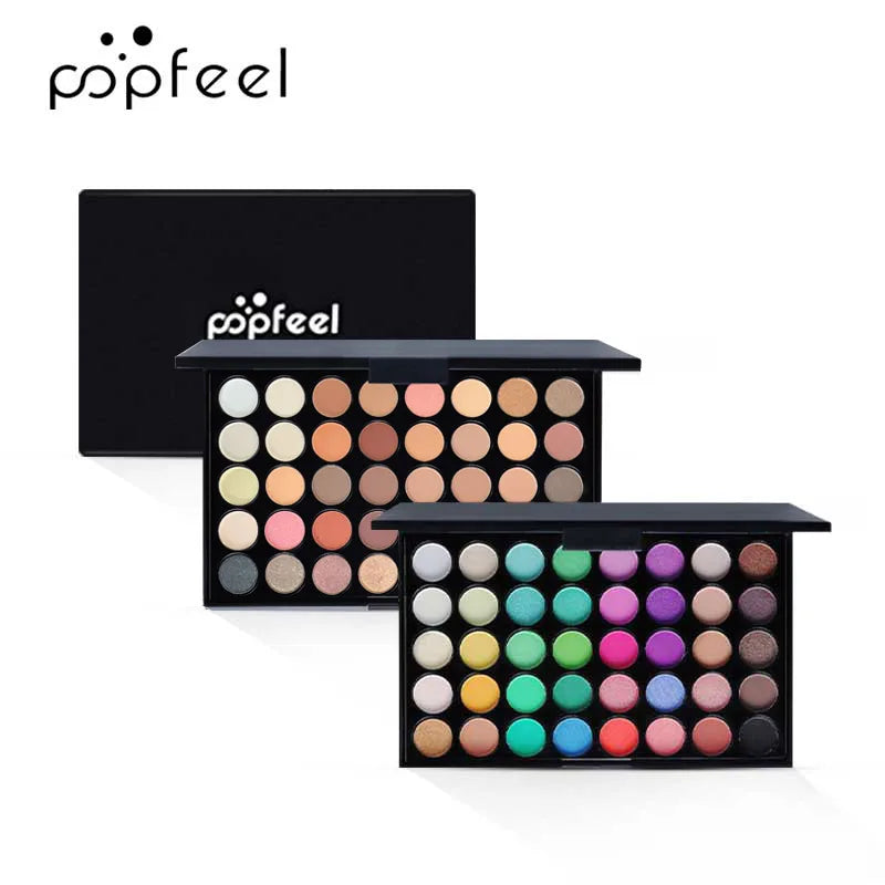 POPFEEL 40 Color Earth Tones &Rainbow Shades Eyeshadow Palette -Long-Lasting, Highly Pigmented, Smooth Matte and Shimmer Finish