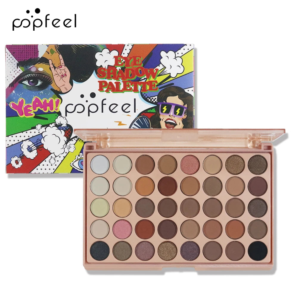 POPFEEL 40 Color Earth Tones &Rainbow Shades Eyeshadow Palette -Long-Lasting, Highly Pigmented, Smooth Matte and Shimmer Finish