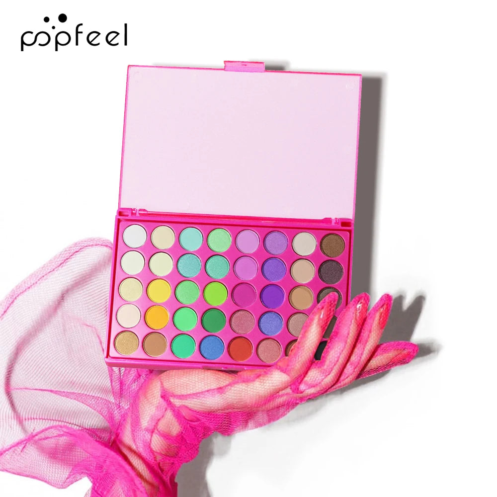 POPFEEL 40 Color Earth Tones &Rainbow Shades Eyeshadow Palette -Long-Lasting, Highly Pigmented, Smooth Matte and Shimmer Finish