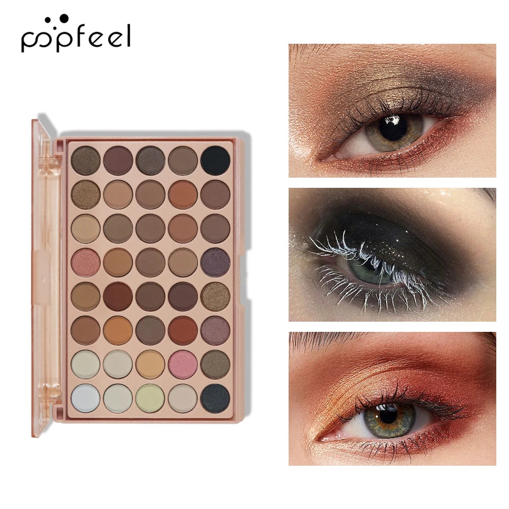 POPFEEL 40 Color Earth Tones &Rainbow Shades Eyeshadow Palette -Long-Lasting, Highly Pigmented, Smooth Matte and Shimmer Finish