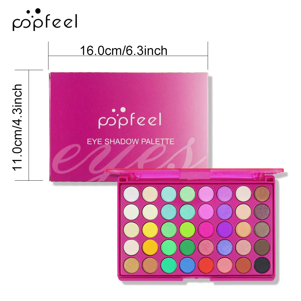 POPFEEL 40 Color Earth Tones &Rainbow Shades Eyeshadow Palette -Long-Lasting, Highly Pigmented, Smooth Matte and Shimmer Finish