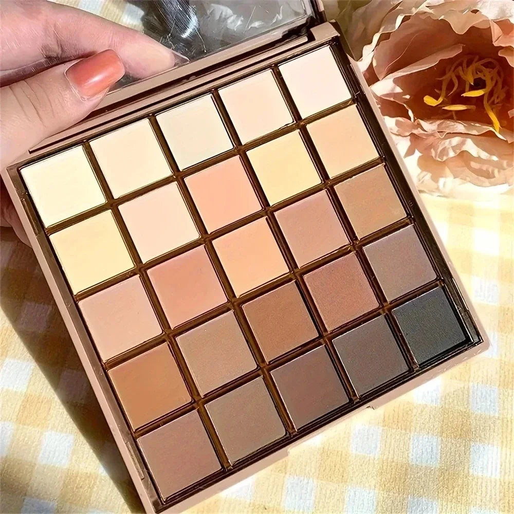 25 Color Eyeshadow Palette Natural Gray Brown Earthy Tone Coffee Chocolate Style Makeup Shadows for Eyes Make Up Women Cosmetics