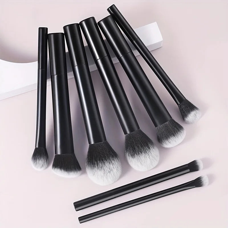8pcs Makeup Brush Set - Silky-Soft Synthetic Bristles for Foundation Blush Eyeshadow, Easy Clean Cosmetic Kits