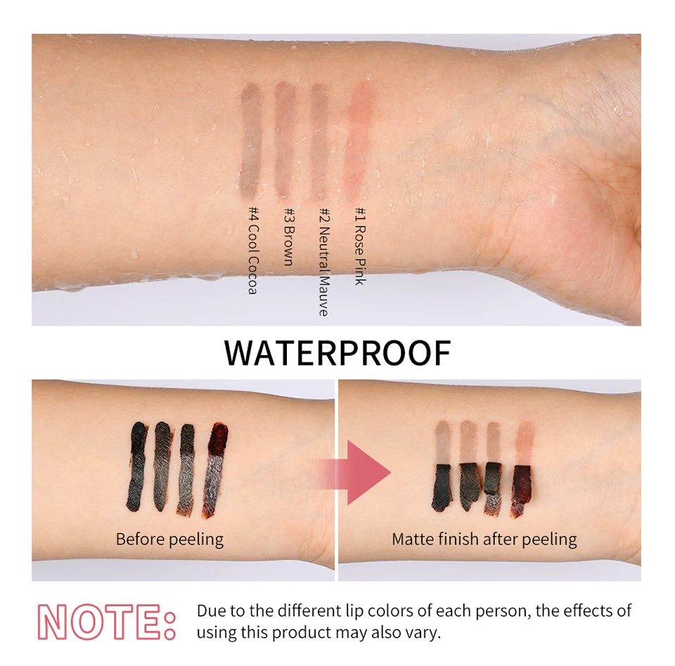 Lip Liner Pencil Peel Off Lip Stain Tattoo Long Wearing Matte Waterproof Smudge Proof Transfer Proof Lip Cosmetic For All Day