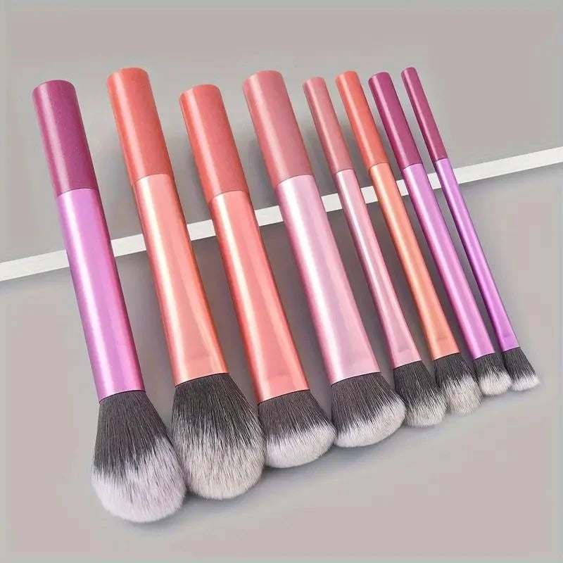 8pcs Makeup Brush Set - Silky-Soft Synthetic Bristles for Foundation Blush Eyeshadow, Easy Clean Cosmetic Kits