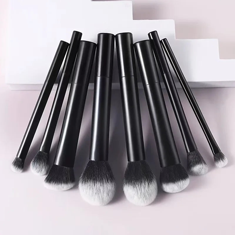 8pcs Makeup Brush Set - Silky-Soft Synthetic Bristles for Foundation Blush Eyeshadow, Easy Clean Cosmetic Kits