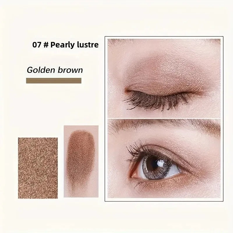 12-color eyeshadow palette, with a brush, waterproof and long-lasting, a tool for shiny makeup looks, suitable for all light bei