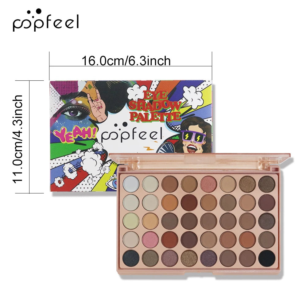 POPFEEL 40 Color Earth Tones &Rainbow Shades Eyeshadow Palette -Long-Lasting, Highly Pigmented, Smooth Matte and Shimmer Finish