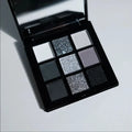9 Color Portable Eyeshadow Palette Waterproof Pigmented Matte Smoky Gothic Dark Black Shiny Eye Makeup