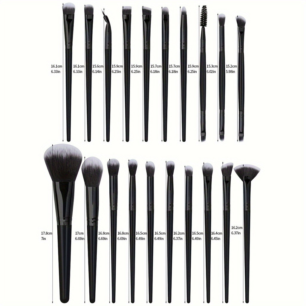 20-Piece Deluxe Makeup Brush Set + 9-Pc Makeup Sponge Set - Portable Travel Foundation Brush Kit with Powder Puff, Finger Puff, and Blusher Brush - Perfect Mother's Day Gift for Beauty Enthusiasts