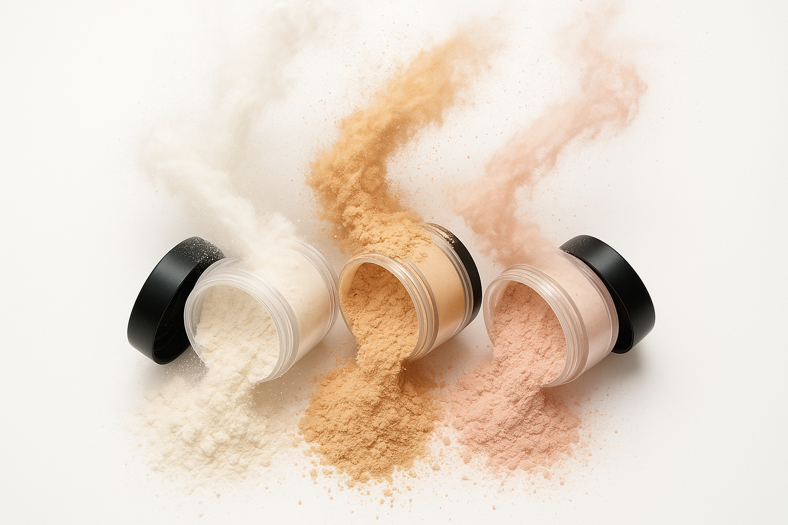 setting powders spilling